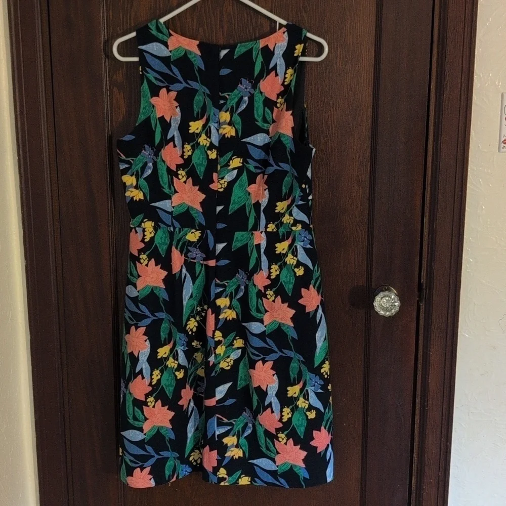J.Crew Floral Basketweave Square-neck Dress  Size 8 $98.00